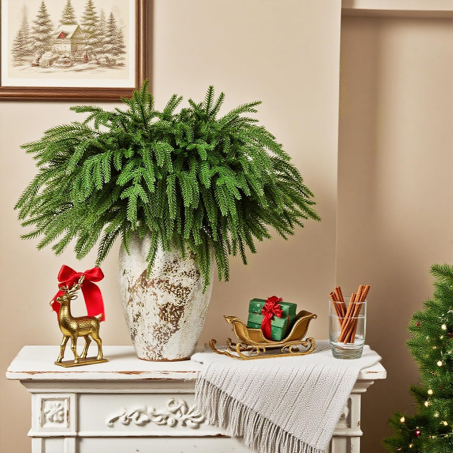 Artificial Christmas Norfolk Pine Branches